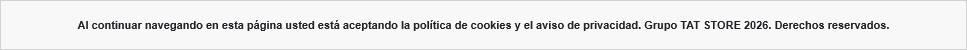 Al continuar navegando en esta página usted está aceptando la política de cookies y el aviso de privacidad. Grupo TAT STORE 2026. Derechos reservados.
